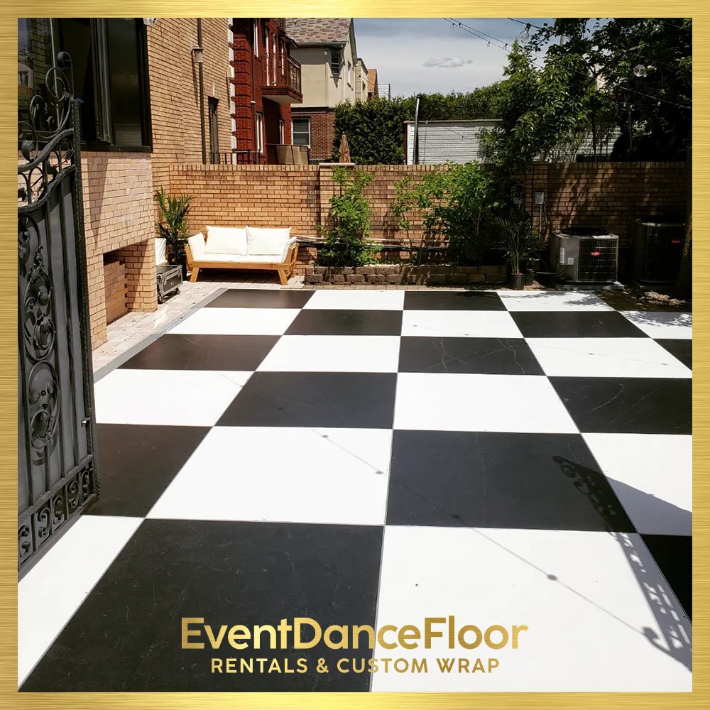 Are glossy white dance floors suitable for outdoor events?